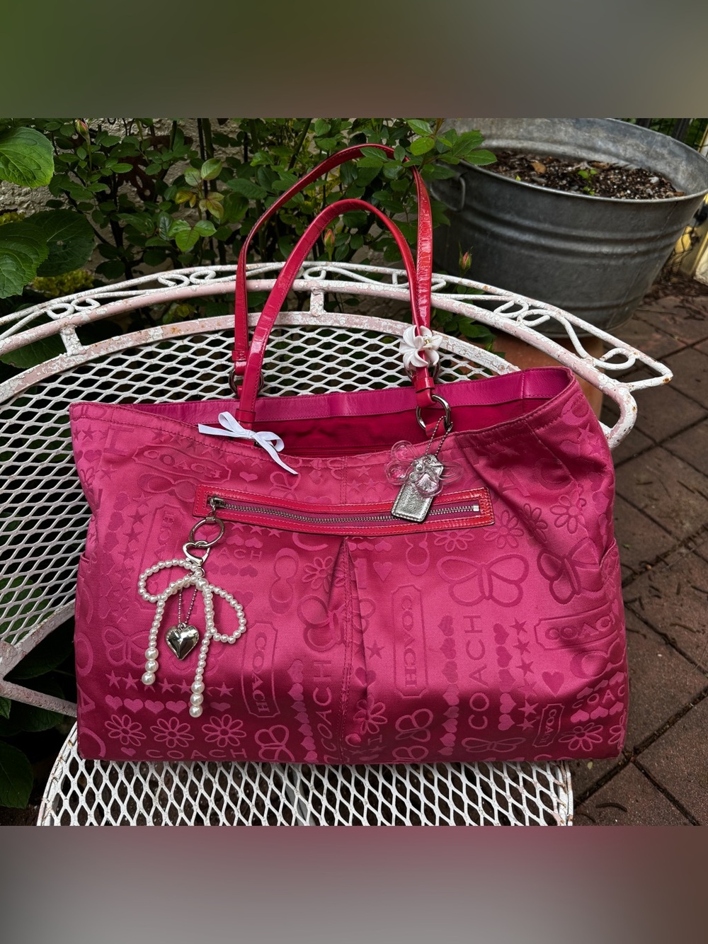 Pink Y2K Coach Butterfly XL Tote